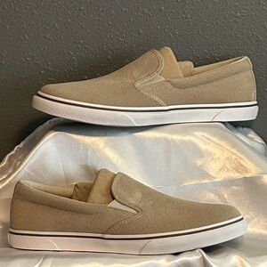 Eddie Bauer Women’s W. Haller Leather Slip-On in Light Khaki